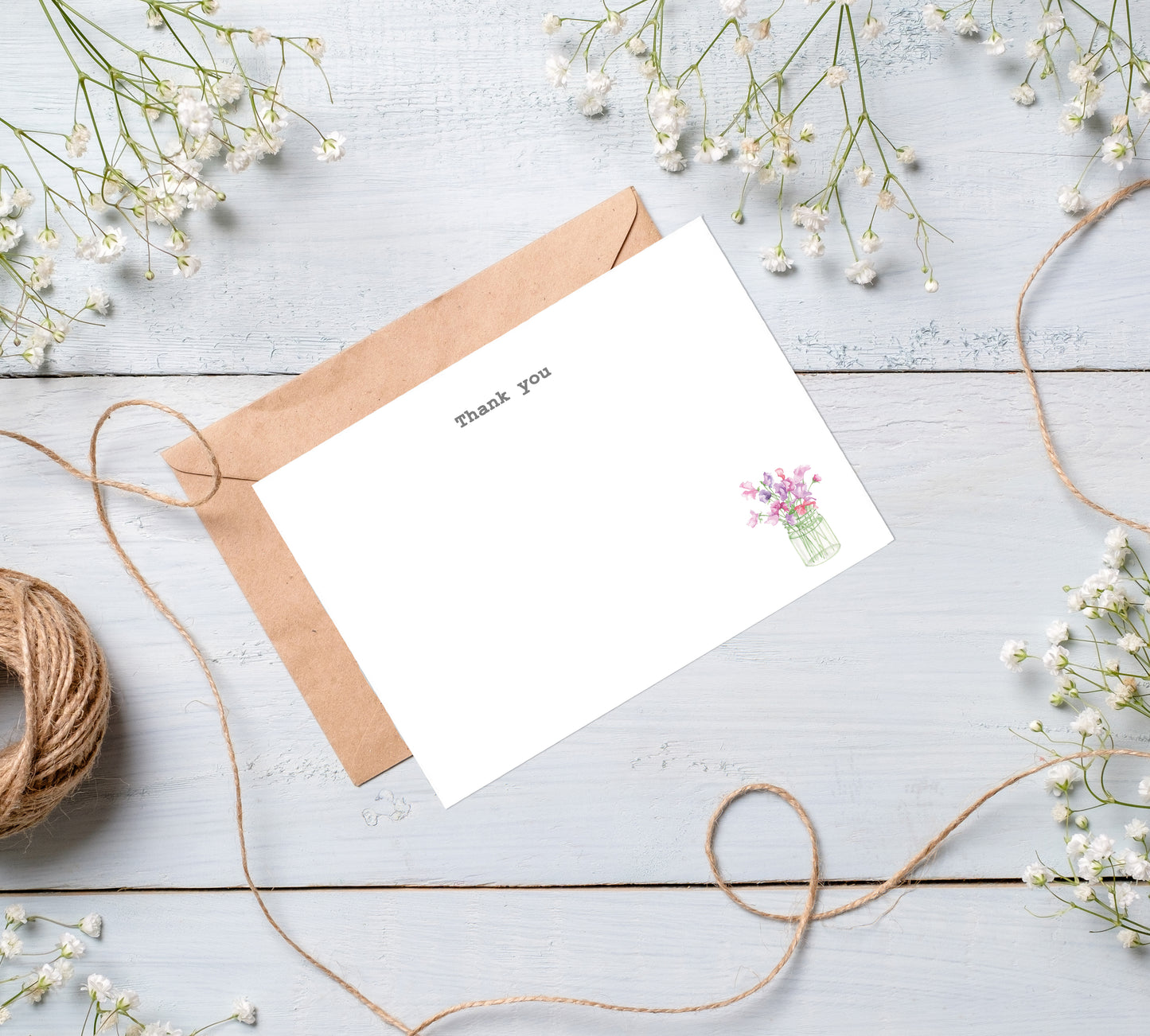 a card with a bouquet of flowers on it