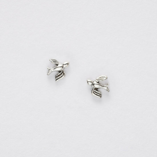 Bird Silver Ear Stud Earrings Crumble and Core   