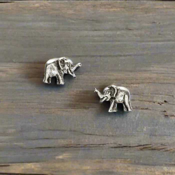 Elephant Silver Ear Stud Earrings Crumble and Core   