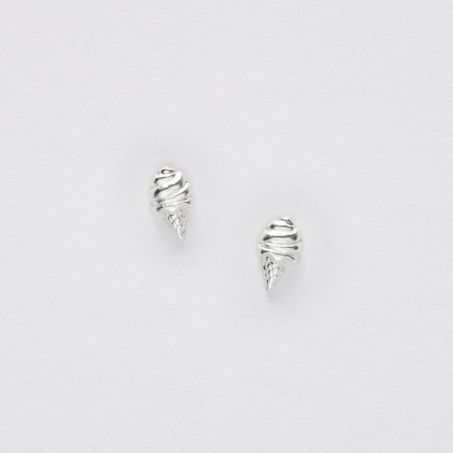 Ice Cream Silver Ear Studs Earrings Crumble and Core   