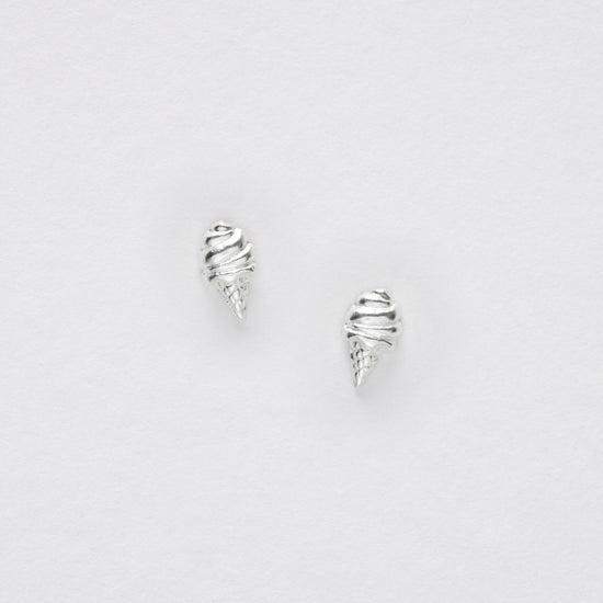 Ice Cream Silver Ear Studs Earrings Crumble and Core   