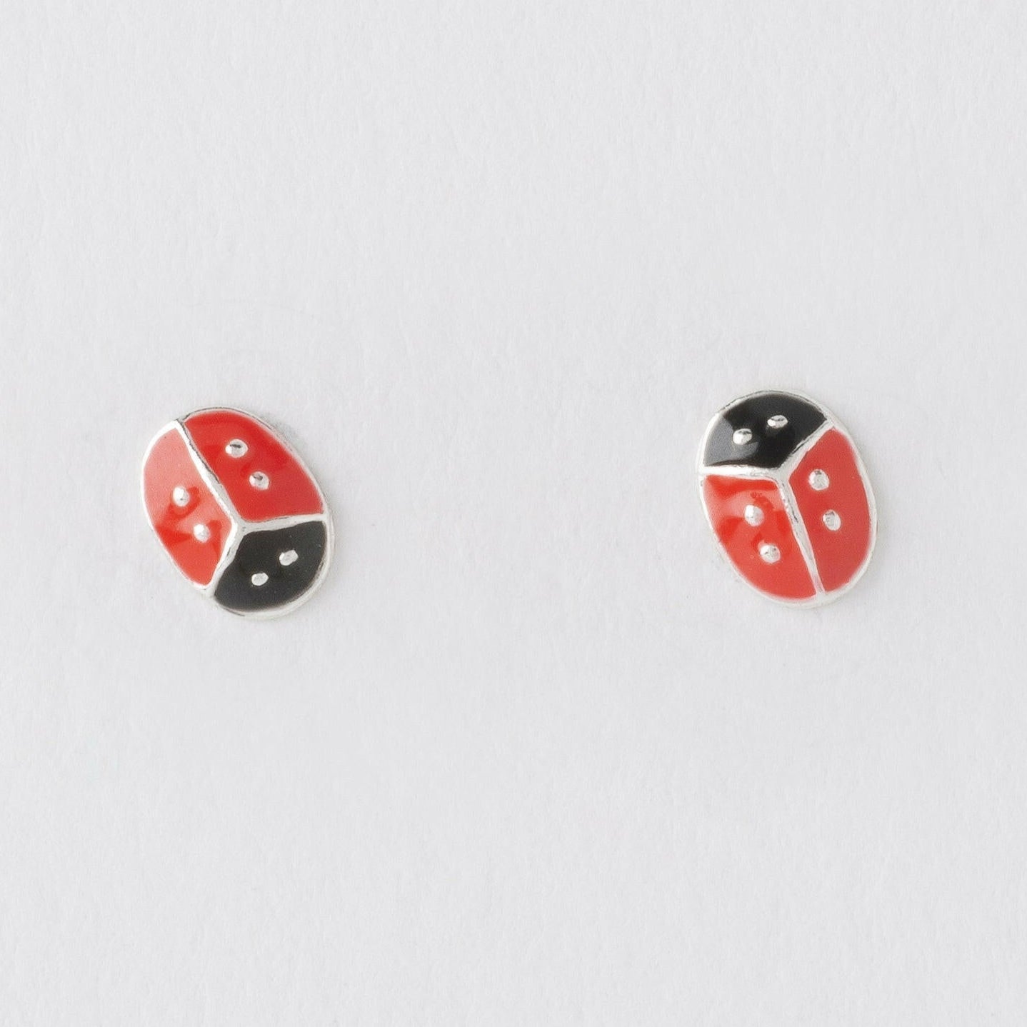 Ladybird Silver Ear Stud Earrings Crumble and Core   