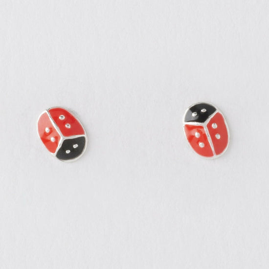 Load image into Gallery viewer, Ladybird Silver Ear Stud Earrings Crumble and Core   

