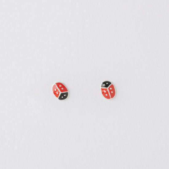 Ladybird Silver Ear Stud Earrings Crumble and Core   