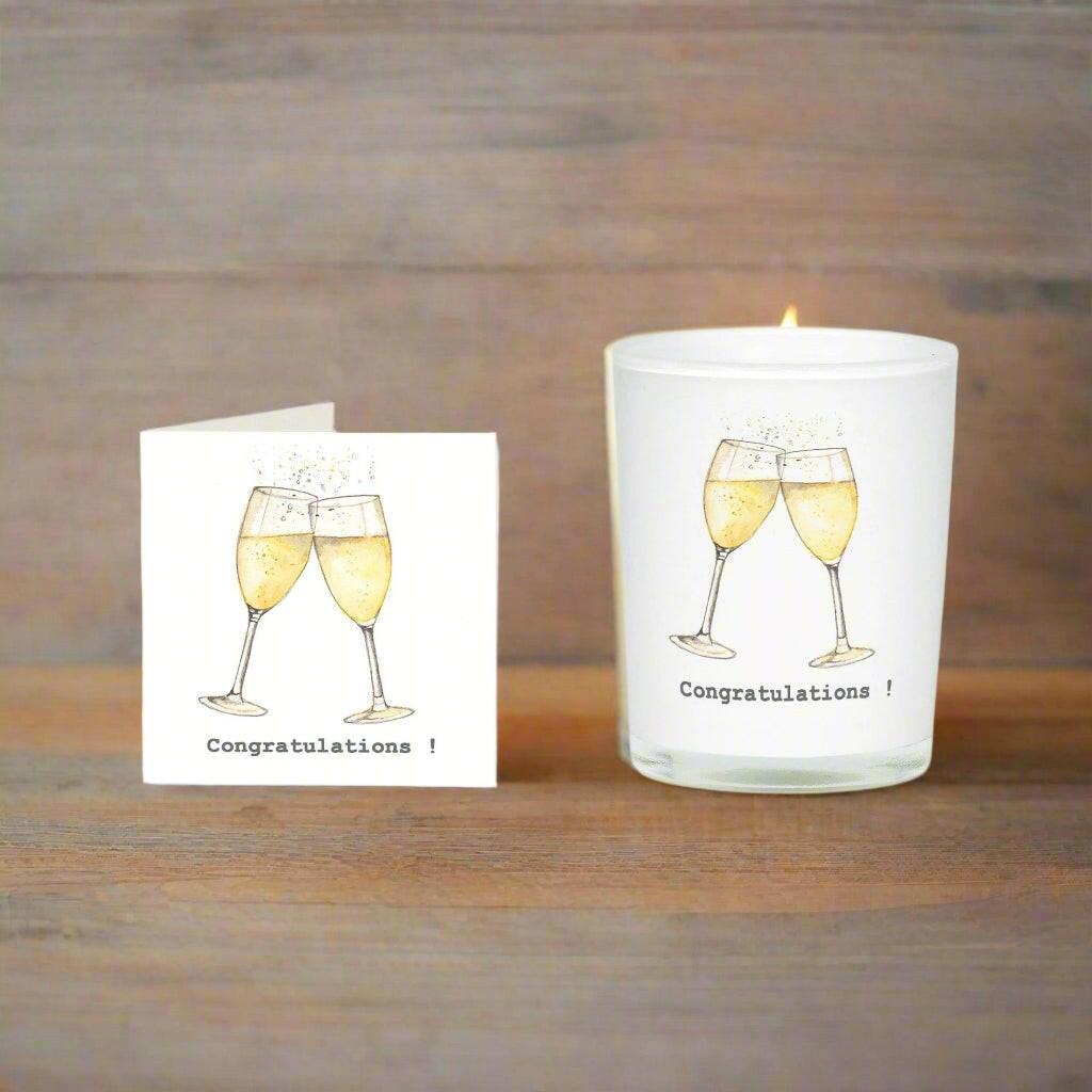 Champagne Boxed Candle Card Set - Perfect Celebration Gift - Crumble and Core