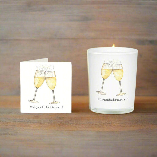 Champagne Boxed Candle Card Set - Perfect Celebration Gift - Crumble and Core