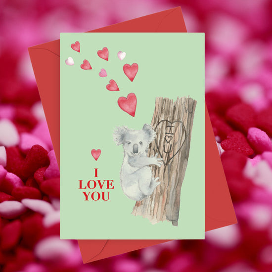 Koala I Love You A6 Foiled Greeting Card from Animal Collection