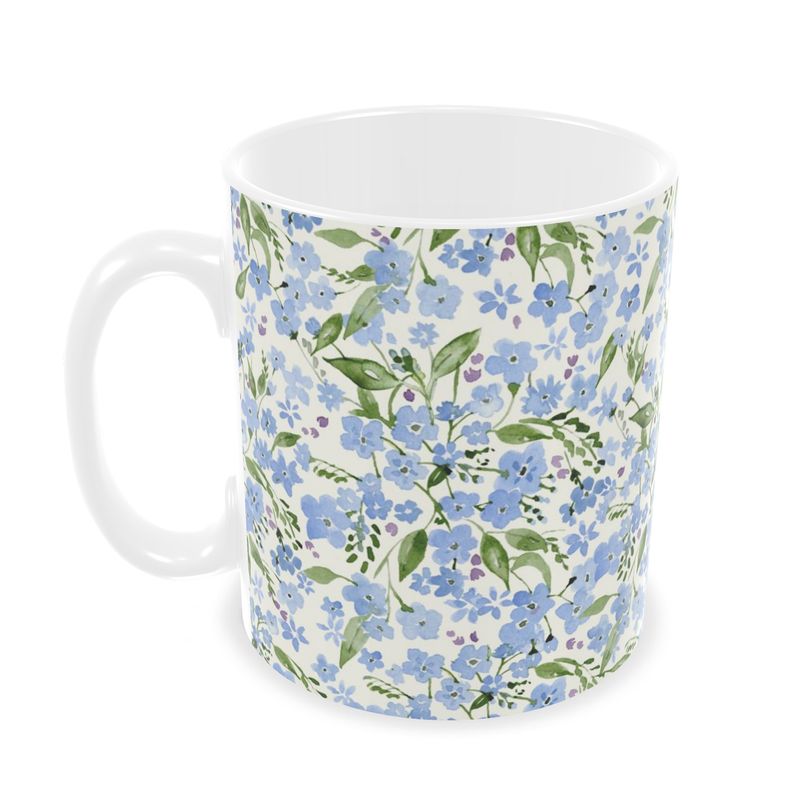 Ceramic Mug - Forget Me Not Floral Design - Gift for Her