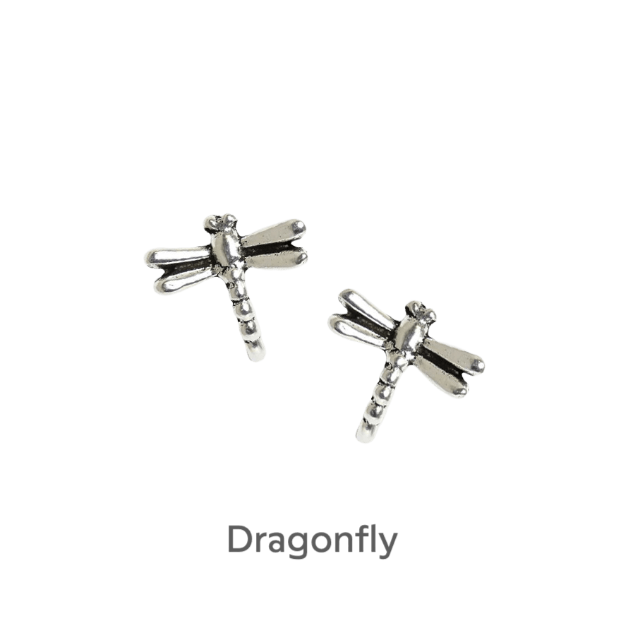 Sterling Silver Dragonfly Stud Earrings - Sustainable Seed Card - Eco-Friendly Gift - Crumble and Core