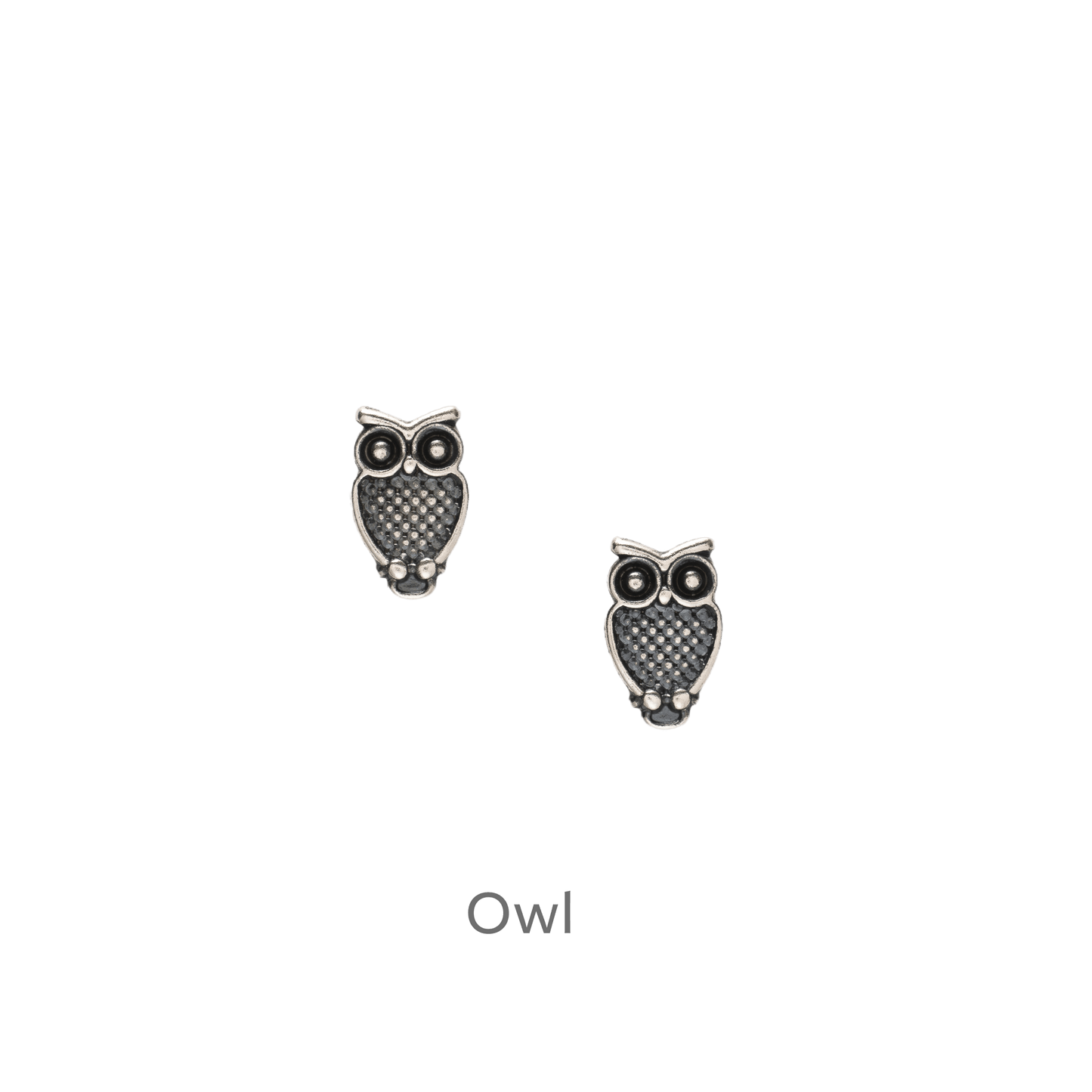 Sterling Silver Owl Stud Earrings on Elegant Card - Perfect Gift for Her - Handcrafted - Crumble and Core