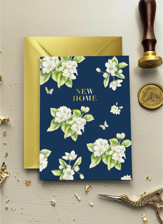 Bright Blooms Foiled New Home Greeting Card Greeting & Note Cards Crumble and Core   