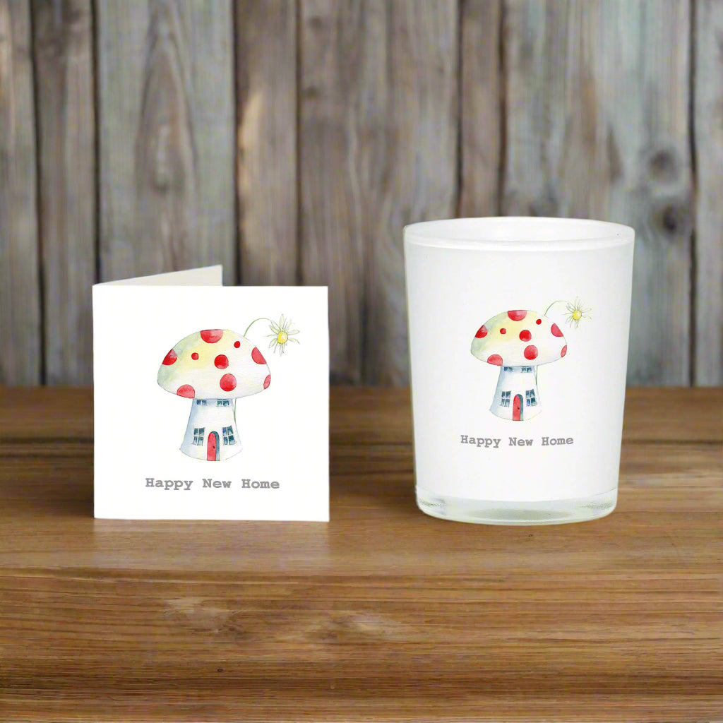 Toadstool New Home Boxed Candle and Card Candles Crumble and Core White 20cl 