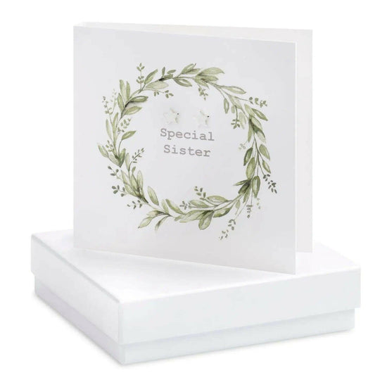 Sterling Silver Stud Earrings with Gift Box - Thoughtful Sister Gift Idea - Crumble and Core