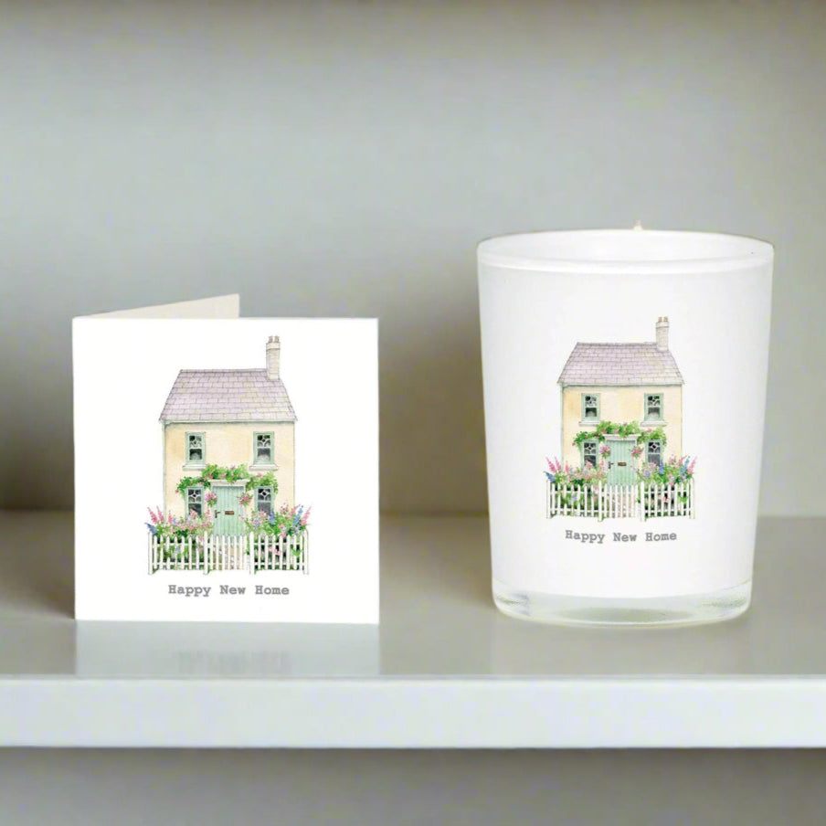 New House Boxed Candle and Card Candles Crumble and Core White 20cl 