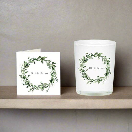 Eucalyptus With Love Boxed Candle and Card Candles Crumble and Core   