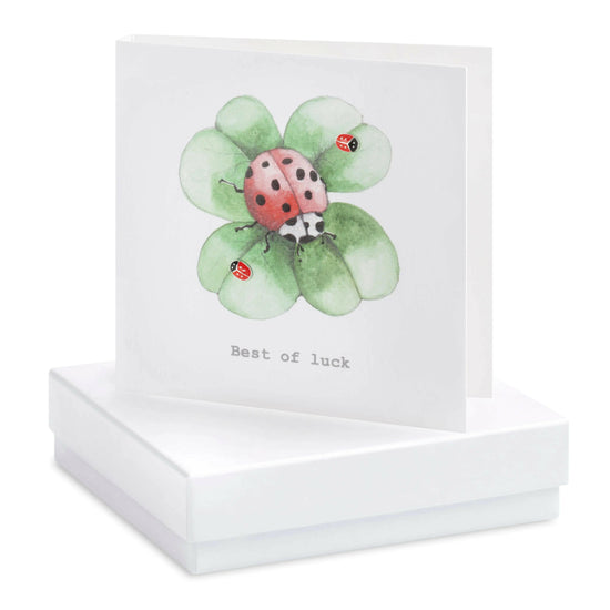 Load image into Gallery viewer, Boxed Best of Luck Clover Earring Card Earrings Crumble and Core White  
