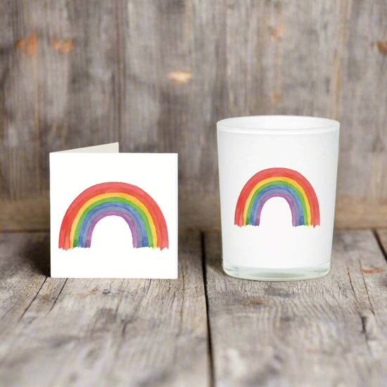 Rainbow Boxed Candle and Card Candles Crumble and Core White 20cl 