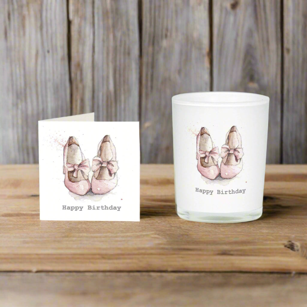 Pink Shoes Birthday Boxed Candle and Card Candles Crumble and Core   