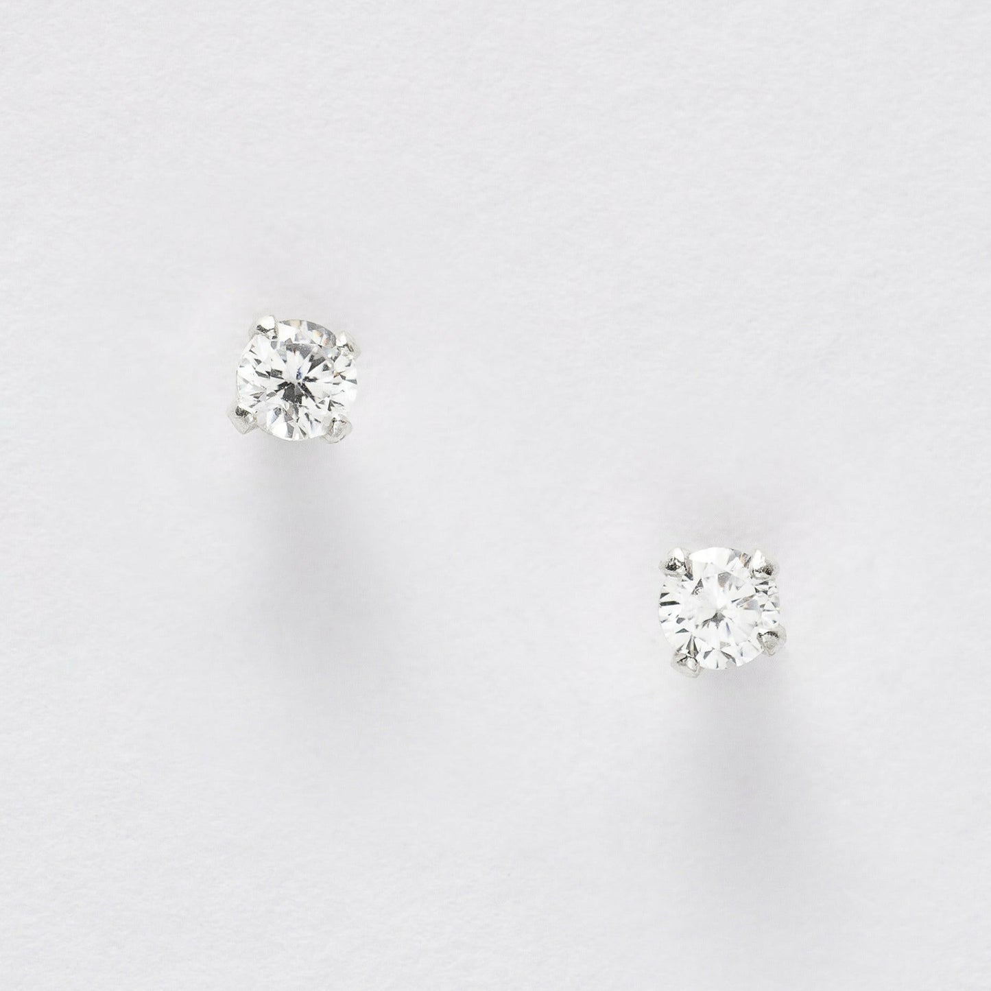 Cubic Zirconia Silver Ear Stud Earrings Crumble and Core   
