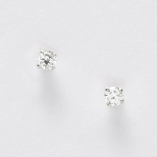 Cubic Zirconia Silver Ear Stud Earrings Crumble and Core   