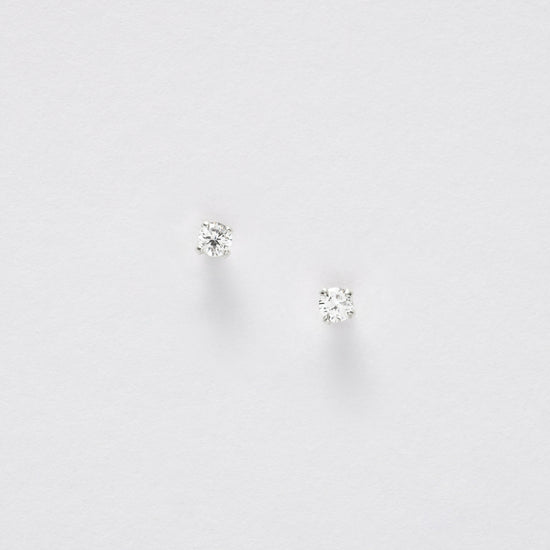 Cubic Zirconia Silver Ear Stud Earrings Crumble and Core   