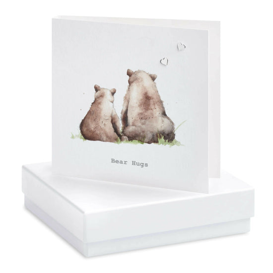 Load image into Gallery viewer, Boxed Bear Hugs Earring Card Earrings Crumble and Core White  
