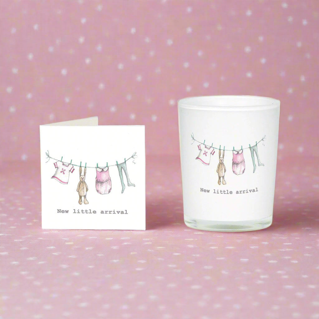 New Baby Girl Boxed Candle and Card Candles Crumble and Core   