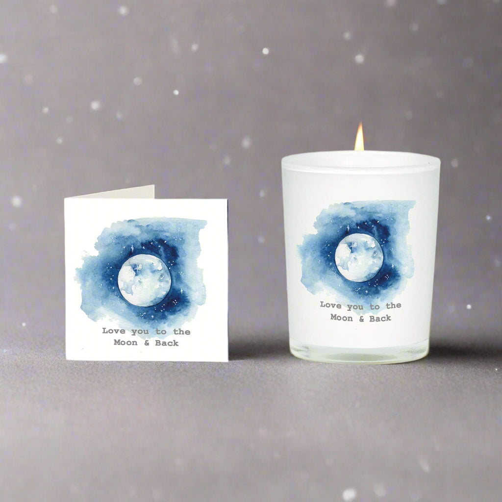 Love You To The Moon Boxed Candle and Card Candles Crumble and Core   