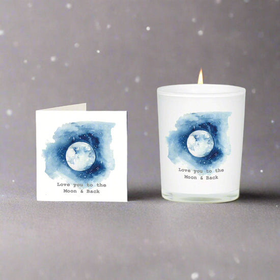 Love You To The Moon Boxed Candle and Card Candles Crumble and Core   