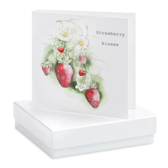 Load image into Gallery viewer, Boxed Earring Card Strawberry Kisses Earrings Crumble and Core White  
