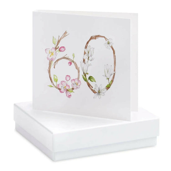 Load image into Gallery viewer, Boxed Floral 60th Earring Card Earrings Crumble and Core White  
