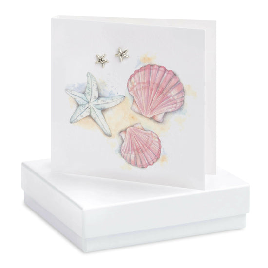 Load image into Gallery viewer, Boxed Shell Earring Card Earrings Crumble and Core White  
