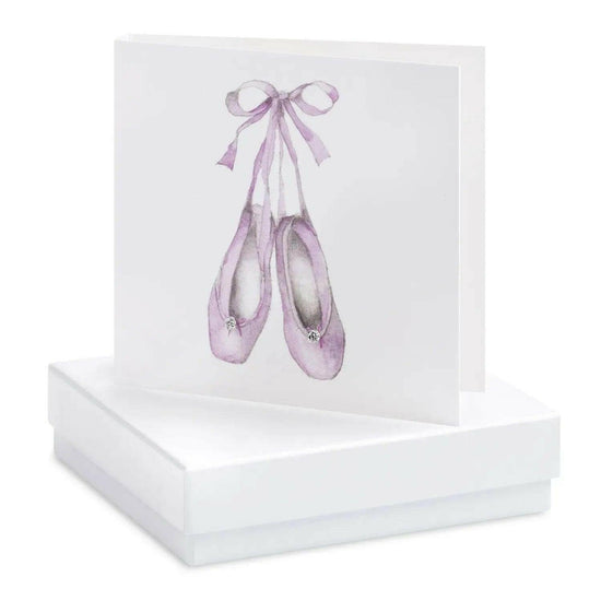 Silver Ballet Shoes Crystal Stud Earrings - Gift for Dancers - Crumble and Core