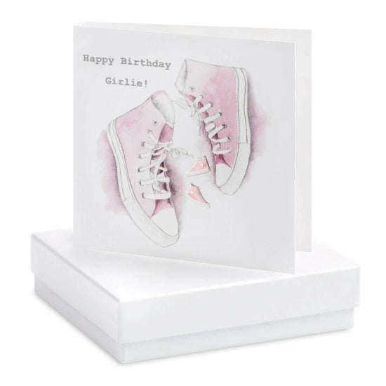 Sterling Silver Girlie Converse Stud Earrings in Gift Box - Ideal Birthday Present for Her - Crumble and Core