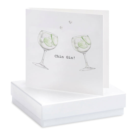 Load image into Gallery viewer, Boxed Chin Gin Earring Card Earrings Crumble and Core White  
