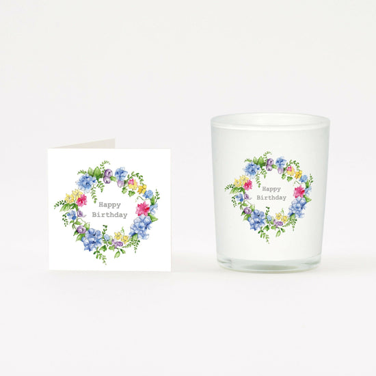 Birthday Hydrangea Boxed Candle & Card Candles Crumble and Core   