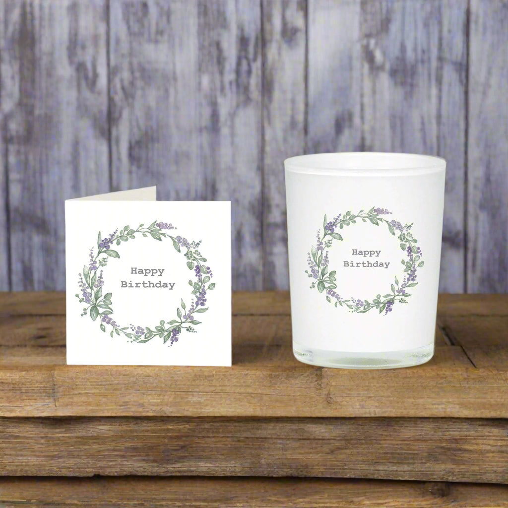 Birthday Lavender Boxed Candle & Card Candles Crumble and Core   