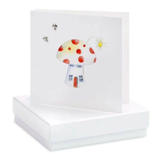 Load image into Gallery viewer, Boxed Toadstool Earring Card Earrings Crumble and Core White  
