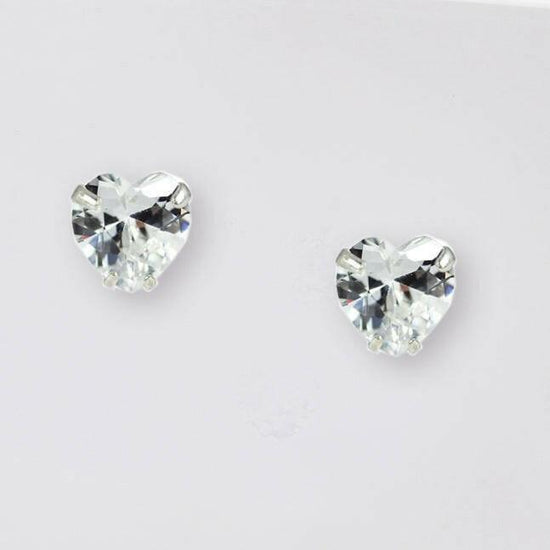 Red Rose Card with Sterling Silver Heart Earrings - Elegant Gift Boxed Jewellery - Crumble and Core