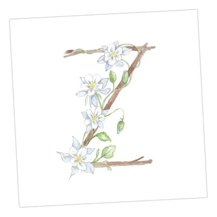 Floral Alphabet Letter B Card - Perfect for Any Occasion - Handcrafted Alphabet Design for Invitations and Gifts - Perfect Card for Names beginning with Z - All Occasions - Crumble and Core