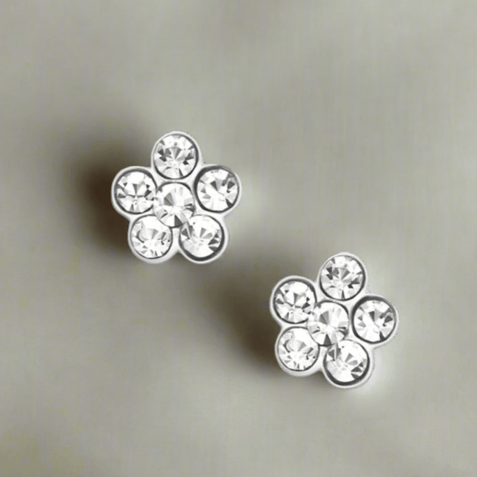 Dazzling Crystal Silver Stud Earrings - Elegant and Versatile Jewellery - Crumble and Core