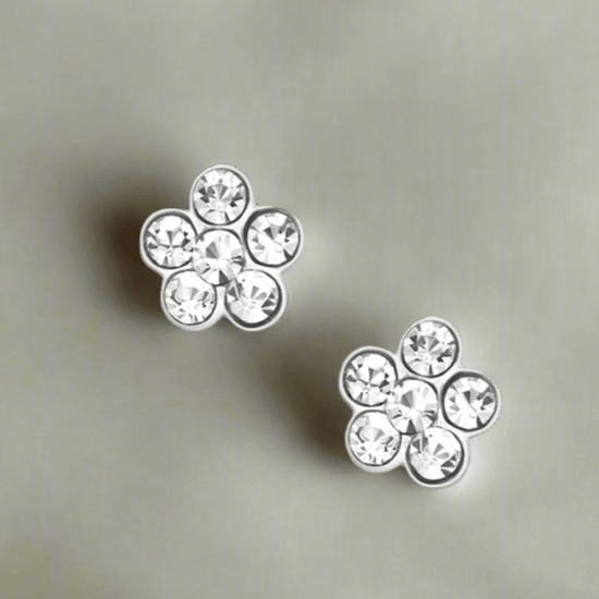 Dazzling Crystal Silver Stud Earrings - Elegant and Versatile Jewellery - Crumble and Core