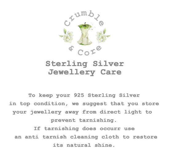 Load image into Gallery viewer, a white card with the words sterling silver jewelry care
