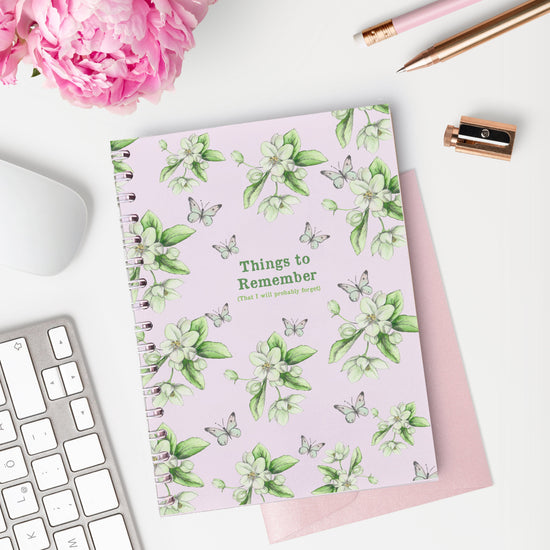 Wire Bound Notebook - Pink Blossom Design - Things to Remember - Organize Your Thoughts and Ideas - Perfect for Journaling and Note-Taking