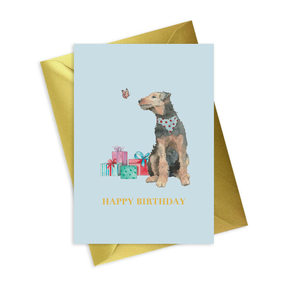 Animal Collection A6 Foiled Greeting Card Dog Happy Birthday Greeting & Note Cards Crumble and Core   