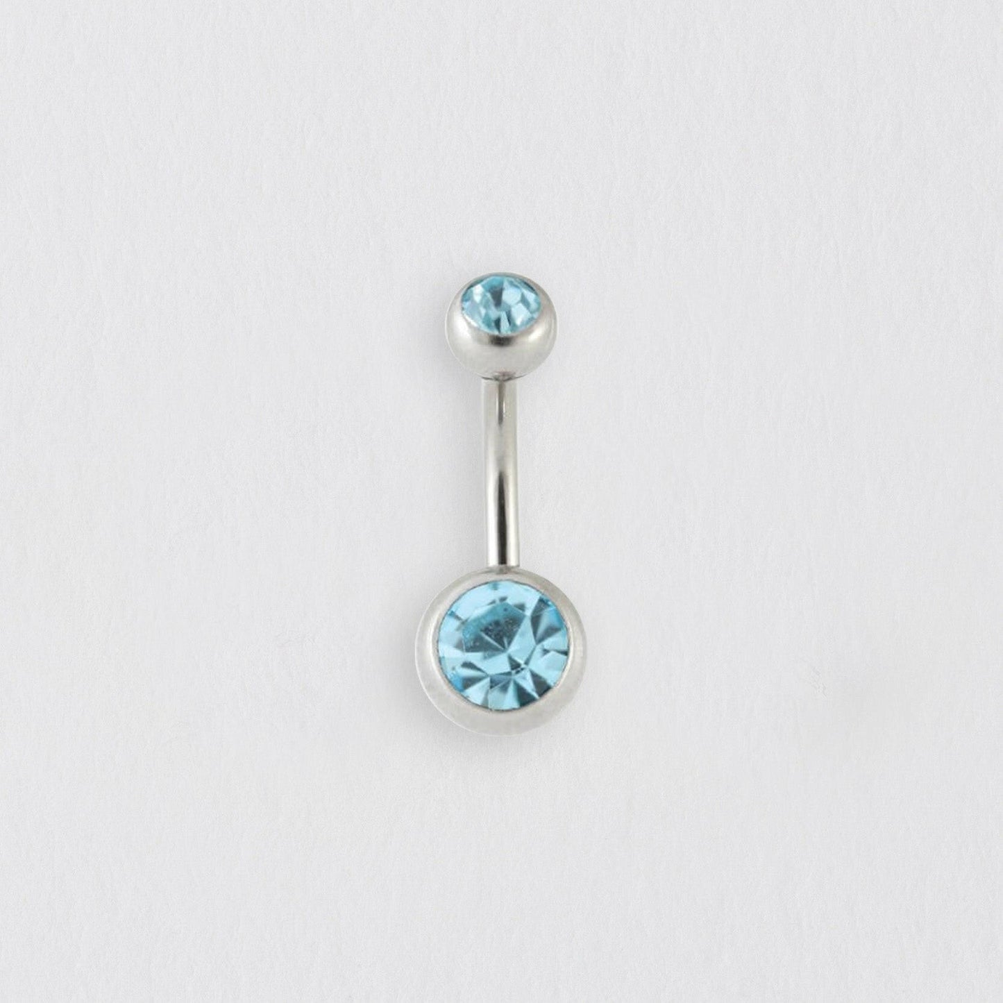 Polished Titanium Aqua Belly Bar Jewelry Crumble and Core   