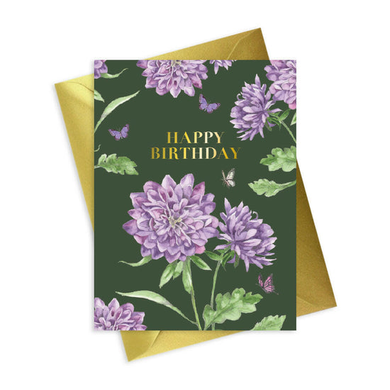 Bright Blooms Foiled Happy Birthday Card Greeting & Note Cards Crumble and Core   