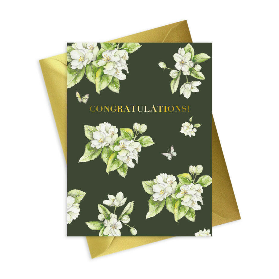 Bright Blooms Foiled Congratulations Card BB019 Greeting & Note Cards Crumble and Core   