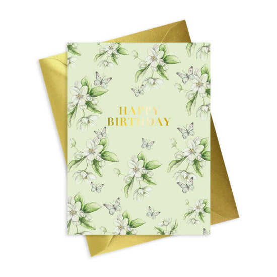 Bright Blooms Foiled Happy Birthday Card BB026 Greeting & Note Cards Crumble and Core   