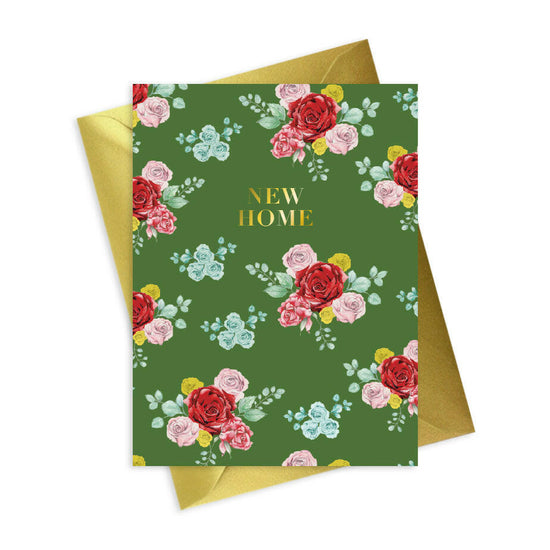 Bright Blooms Foiled New Home Greeting Card Greeting & Note Cards Crumble and Core   